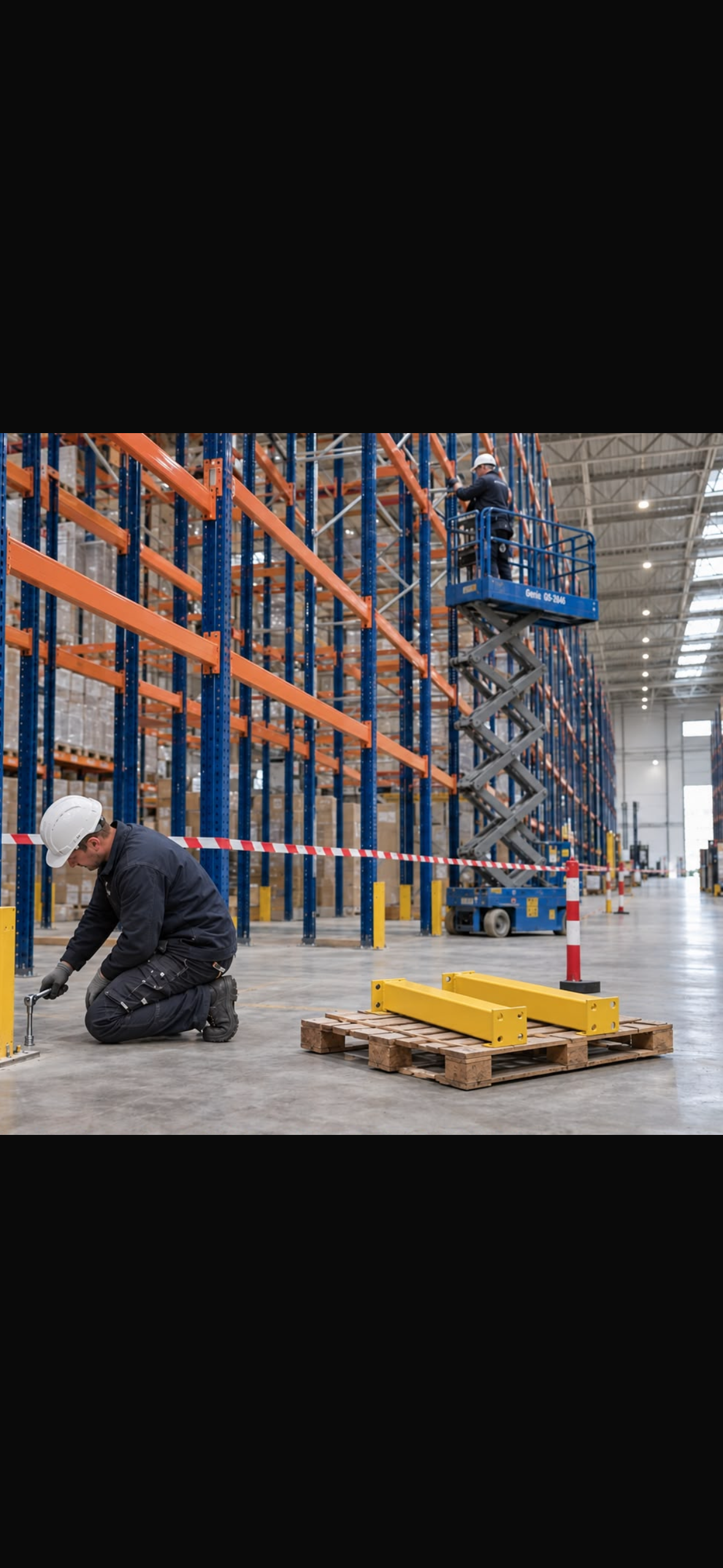 Reparatur und Instandsetzung beschädigter Regalanlagen