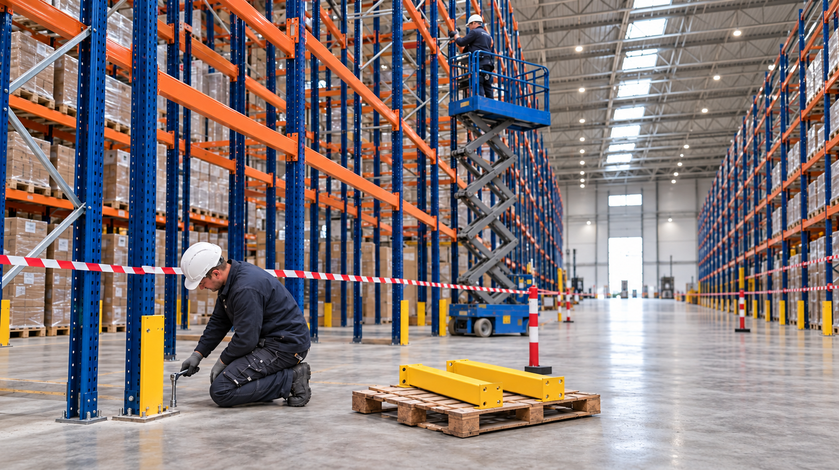 Fachgerechte Reparatur beschädigter Regalanlagen